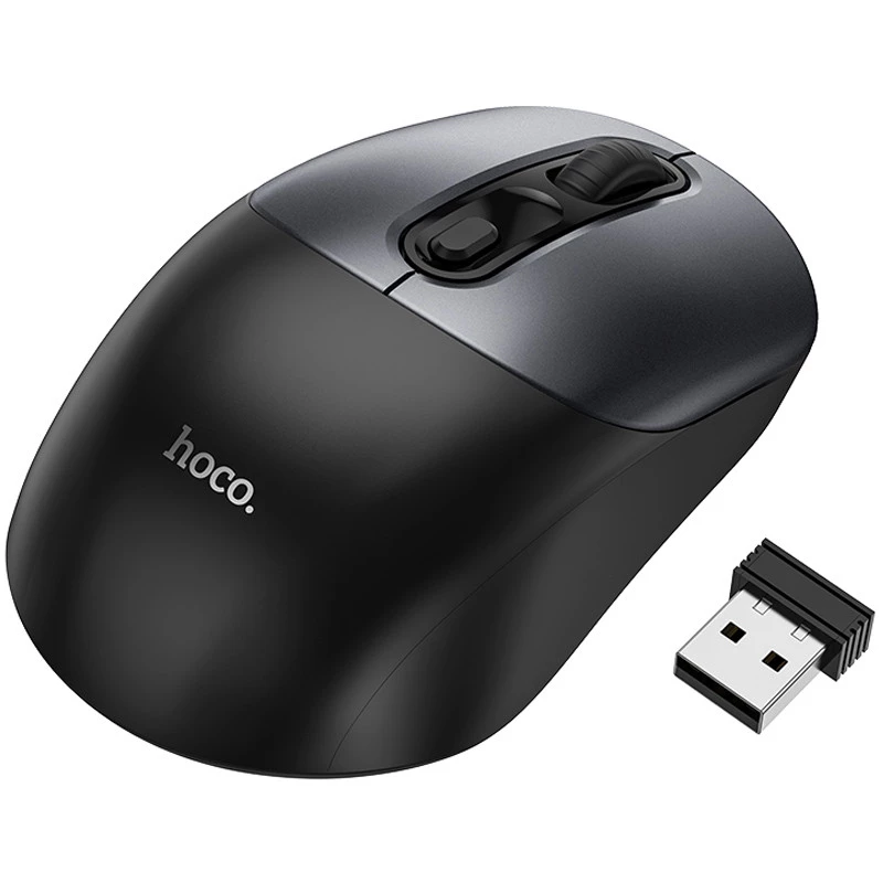 Мышь Hoco GM28 2.4G – Black / Metal gray. Фото 2 из 6