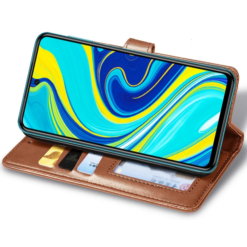 Чохол-книжка GETMAN Gallant  на Xiaomi Redmi Note 9s / Note 9 Pro / Note 9 Pro Max – Коричневий. Фото 3 з 4