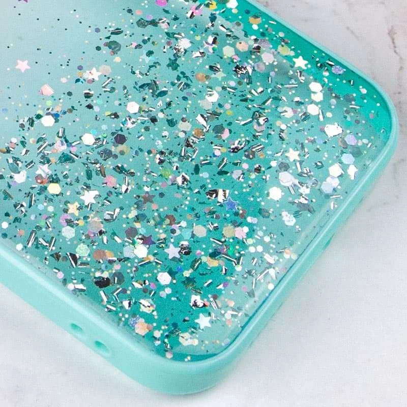 Чехол с блестками и защитой камеры для Apple iPhone 13 Pro (6.1") – Бирюзовый. Фото 2 из 4