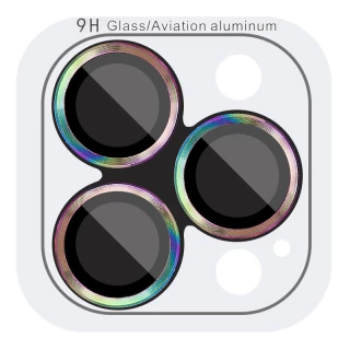 Металеве захисне скло на камеру на Apple iPhone 13 Pro (6.1") — Бузковий / Rainbow