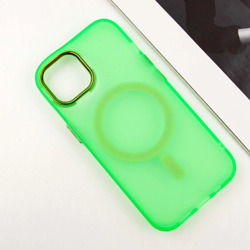 Кольоровий TPU+PC з MagSafe на Apple iPhone 14 (6.1") – Neon Green. Фото 6 з 13