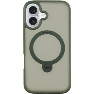 Цветной TPU+PC с металлическими кнопками, кольцом и MagSafe для Apple iPhone 16 фото 1 из 8
