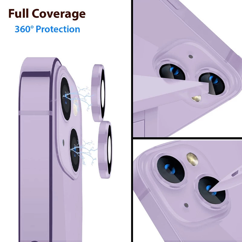 Металеве захисне скло на камеру на Apple iPhone 14 (6.1") – Фіолетовий / Purple. Фото 5 з 7