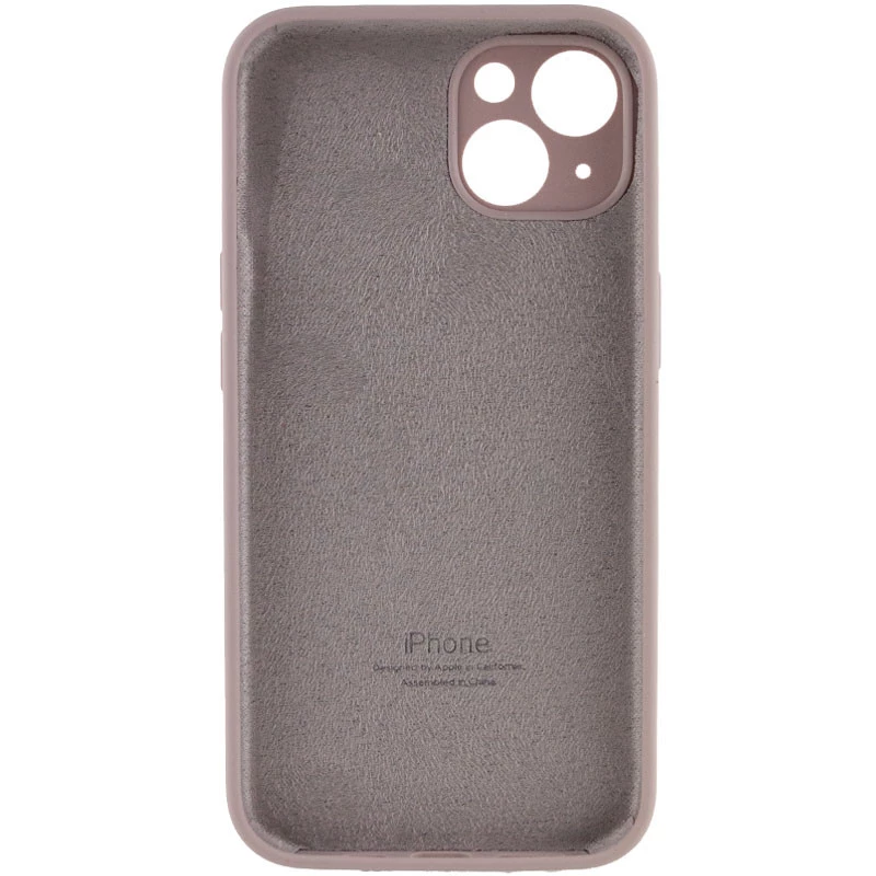 Чехол Silicone Case с защитой камеры для Apple iPhone 15 Plus (6.7") – Серый / Lavender. Фото 2 из 4
