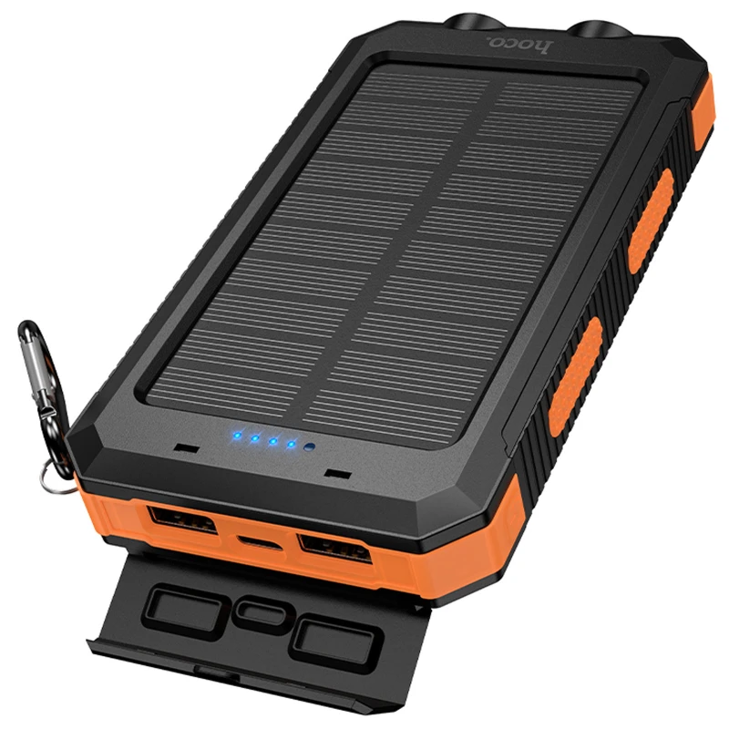 Портативний ЗП Power Bank Hoco J164 Platinum solar 10.5W with lighting 8000 mAh – Black. Фото 4 з 7
