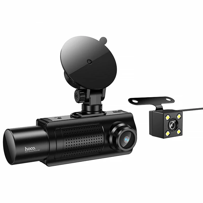 Відеореєстратор Hoco DI61 3.16-inch display with rear camera (1280+720P) – Black. Фото 1 з 7