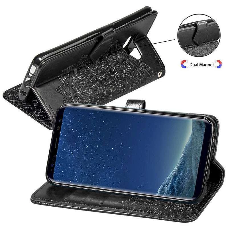 Шкіряний чохол-книжка Art Case з візитницею для Samsung G950 Galaxy S8 – Чорний. Фото 2 з 5
