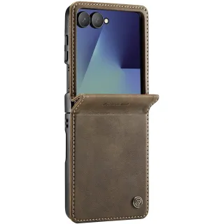 Шкіряний чохол-книжка CaseMe Velvet Matte для Samsung Galaxy Z Flip8 — Coffee