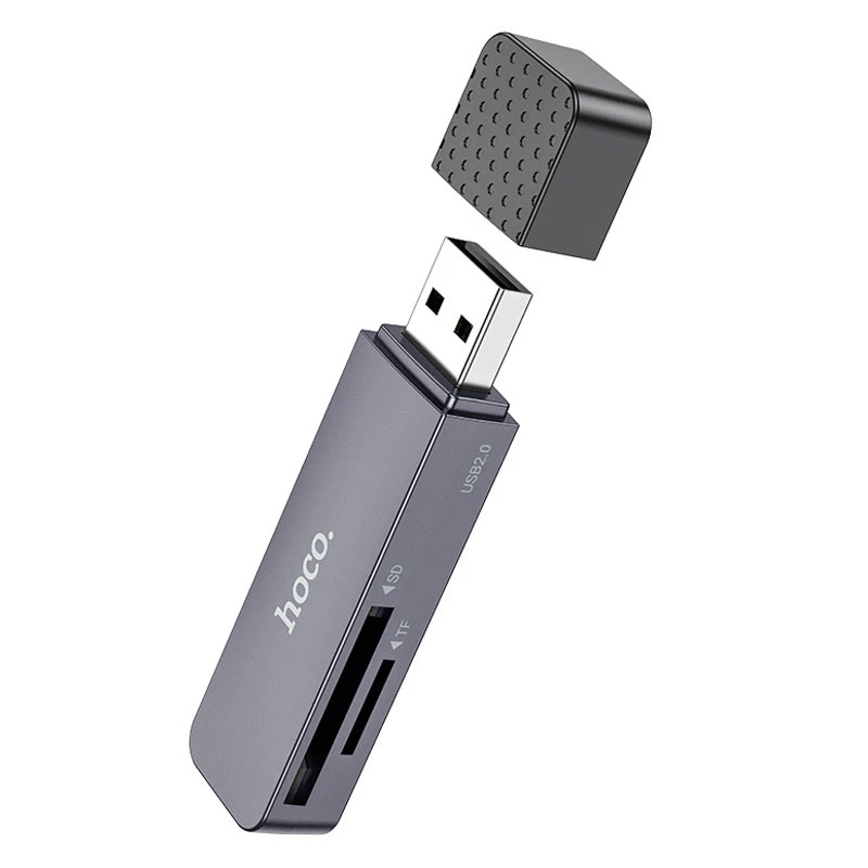 Картридер Hoco HB45 Spirit 2in1 USB 3.0 – Metal gray. Фото 2 з 7