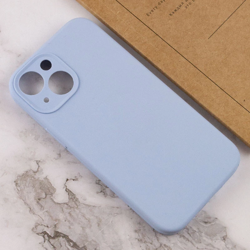 Чехол с защитой камеры Silicone Case для Apple iPhone 15 Plus (6.7") – Голубой / Lilac Blue. Фото 3 из 3