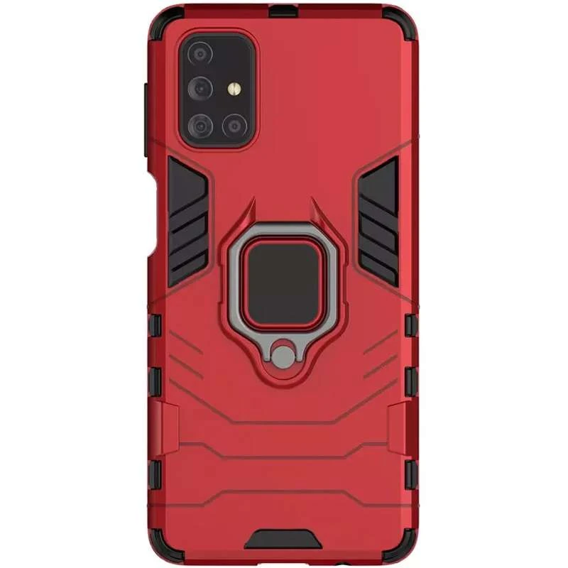 

Противоударный чехол Transformer с кольцом для Samsung Galaxy M31s (Красный / Dante Red), Червоний / dante red