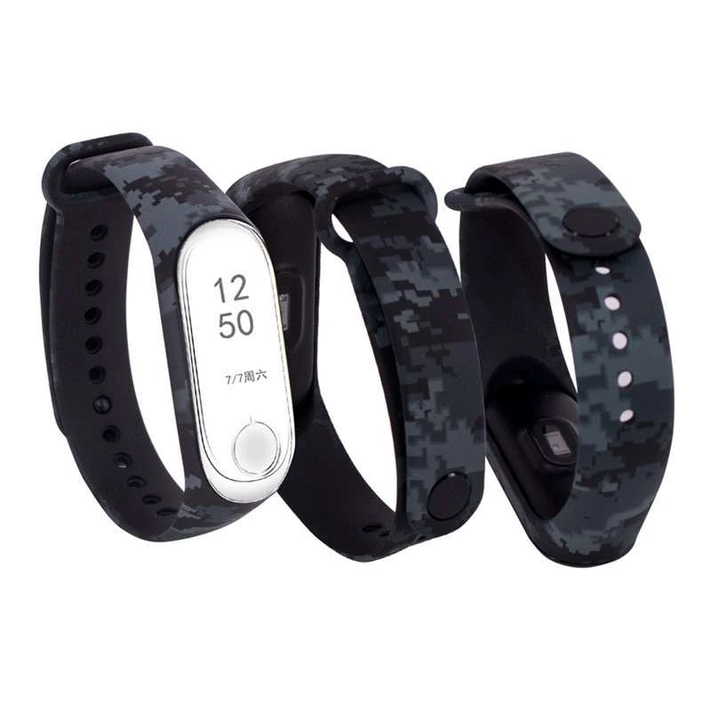 

Силіконовий ремінець з малюнком для Xiaomi Mi Band 3/4 (Піксель / Сірий)