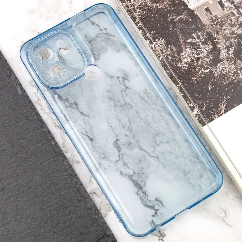 Силіконовий чохол з візерунком на Xiaomi Poco C51 – Блакитний. Фото 4 з 6