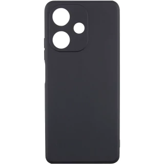 Цветной силиконовый чехол с защитой камеры для Infinix Hot 30i — Черный / Black