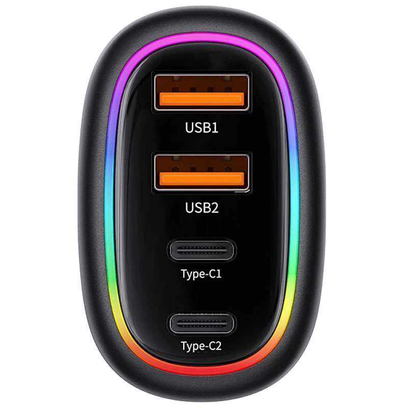 АЗУ Usams US-CC169 C34 PD30W+QC3.0 AACC 120W with Colorful Light – Blue. Фото 3 из 5