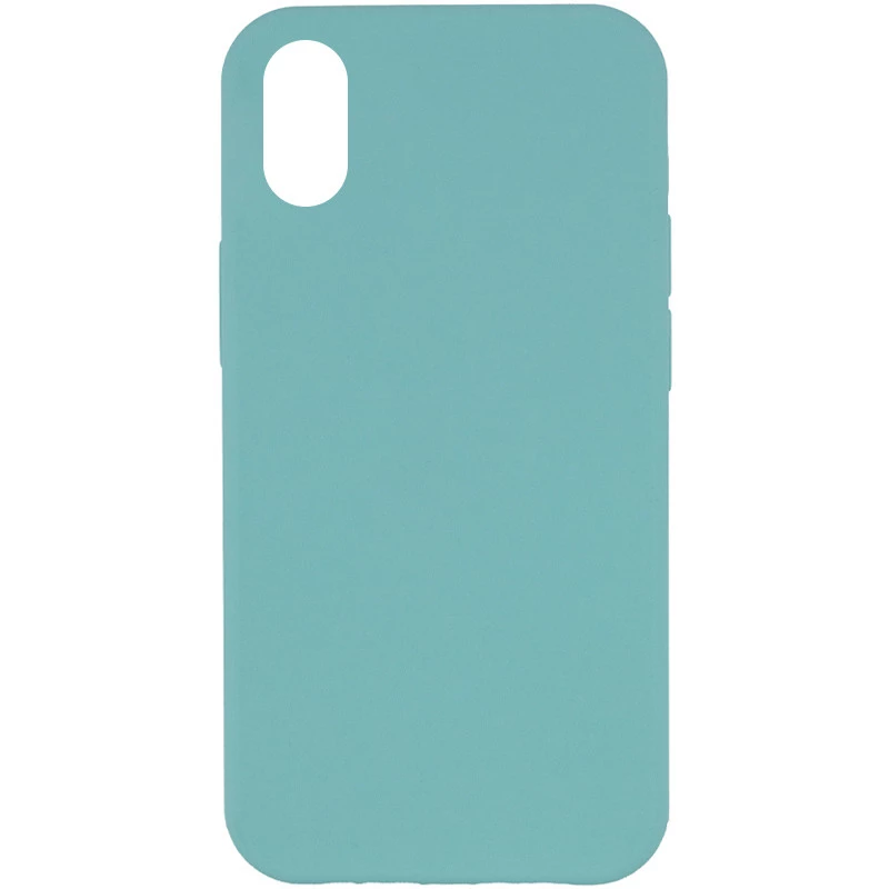 Чохол з закритим низом Silicone Case на Apple iPhone XS (5.8") – Бірюзовий / Marine Green. Фото 1 з 3