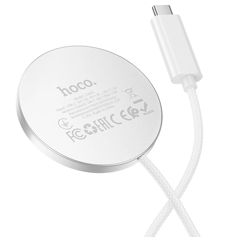 БЗП Hoco CW63 Fast Qi2 magnetic 15W – White. Фото 4 з 5