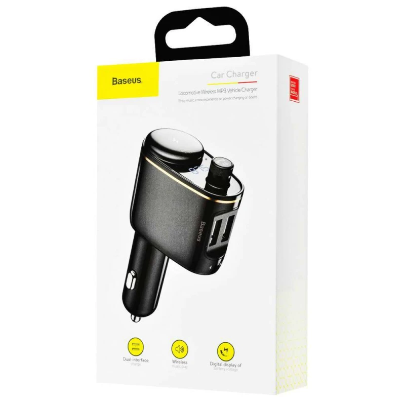 АЗП FM-модулятор Baseus Locomotive (3.4A) 2USB (CCALL-R) – Чорний. Фото 5 з 5