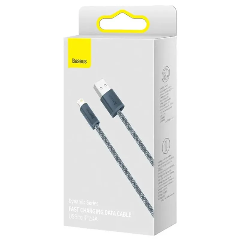 Дата кабель Baseus Dynamic Series USB to Lightning 2.4A (2m) (CALD00050) – Slate Gray. Фото 6 з 8