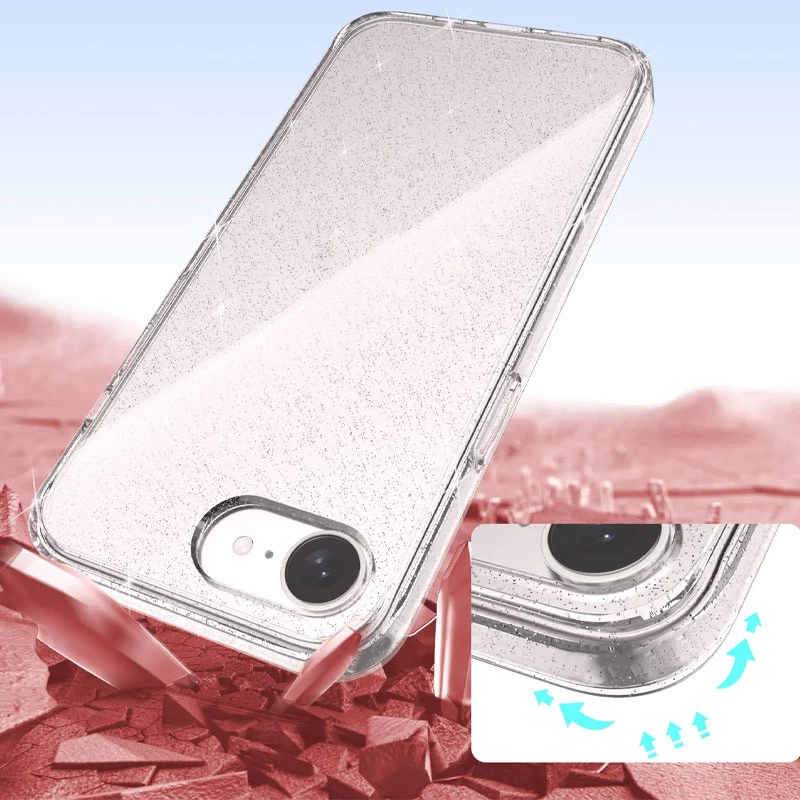 Блискучий силіконовий чохол на Apple iPhone 17e (6.1") – Clear. Фото 6 з 8