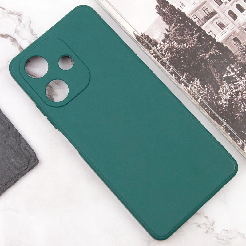 Цветной силиконовый чехол с защитой камеры для Infinix Hot 30i – Зеленый / Green. Фото 2 из 5