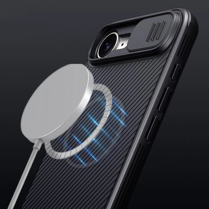 Пластикова накладка Nillkin Pro зі шторкою для камери та магнітом на Apple iPhone 17e (6.1") – Black. Фото 7 з 8