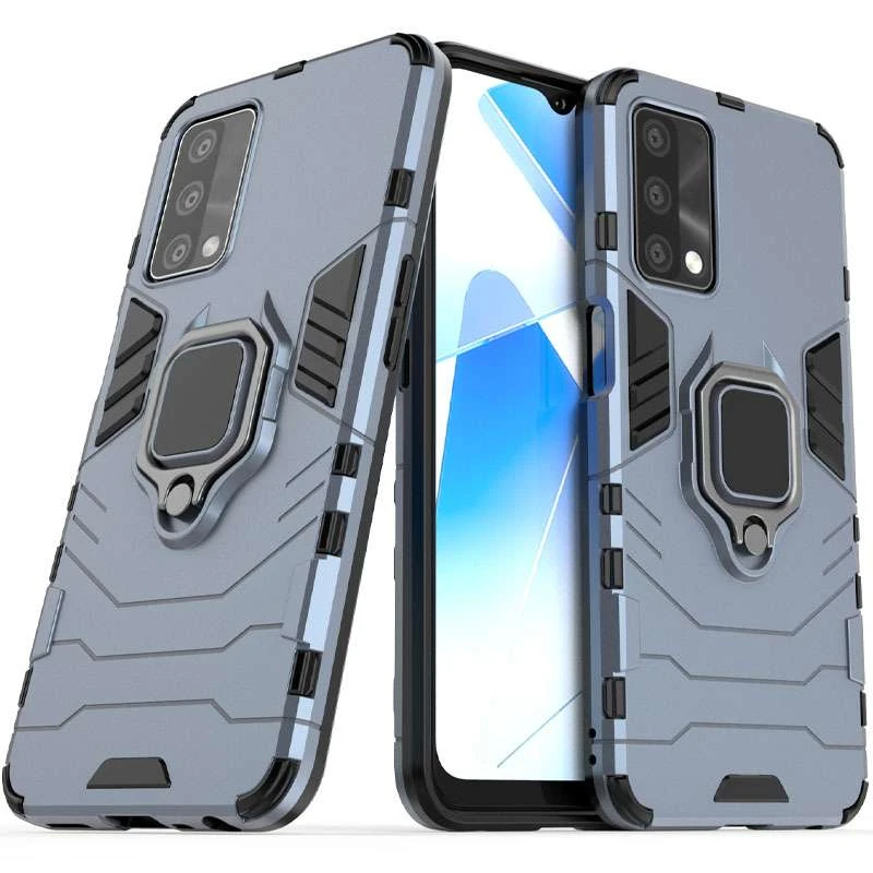 

Протиударний чохол Transformer з кільцем на Oppo A74 4G (Сірий / Metal slate)