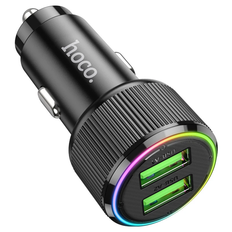 АЗП Hoco NZ14 Guerrero QC3.0 18W total 38W (2USB-A) – Black. Фото 4 з 8