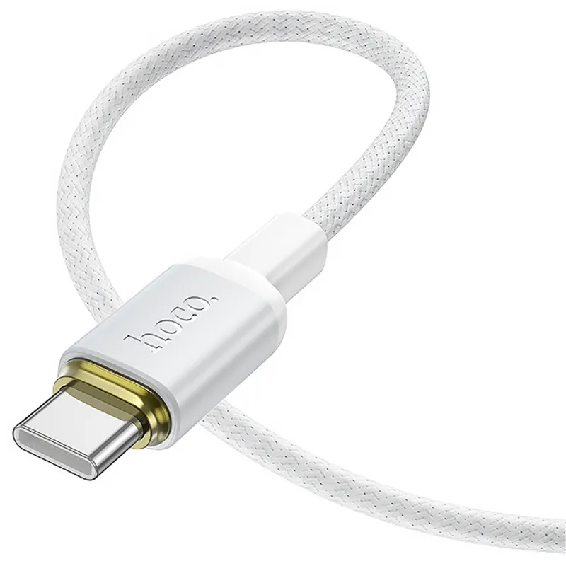 Дата кабель Hoco X128 Benefit Type-C to Type-C 60W (1m) – White. Фото 4 из 4