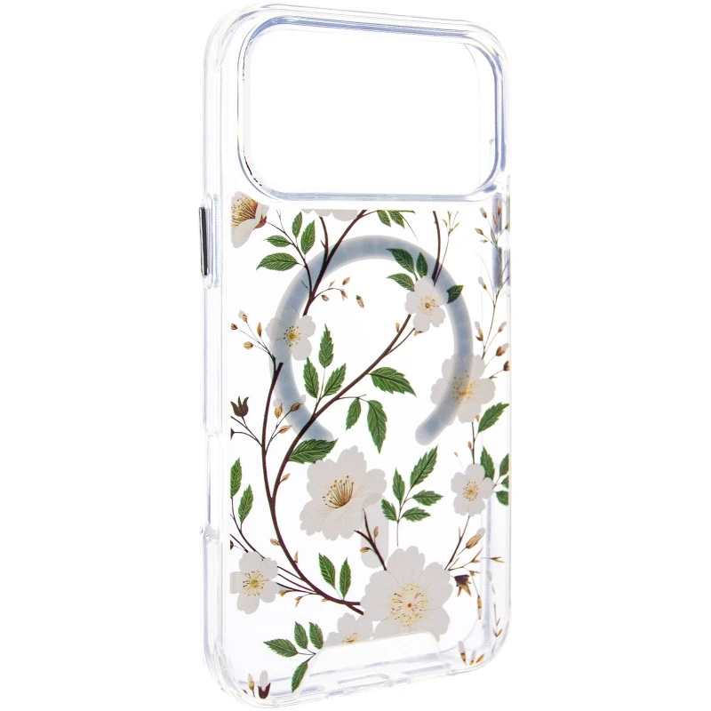 TPU+PC чохол Clear Garden with MagSafe для Apple iPhone 17 Pro Max (6.9") – White Gardenia. Фото 1 з 6