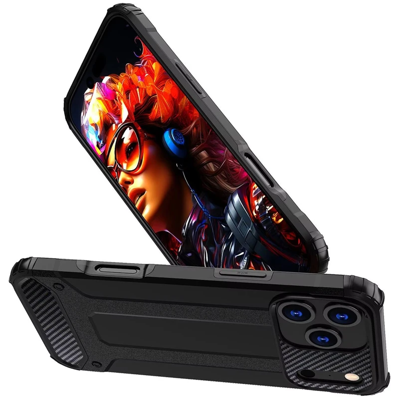 Протиударний чохол з посиленими кутами Immortal на Apple iPhone 17 Pro (6.3") – Чорний. Фото 6 з 6