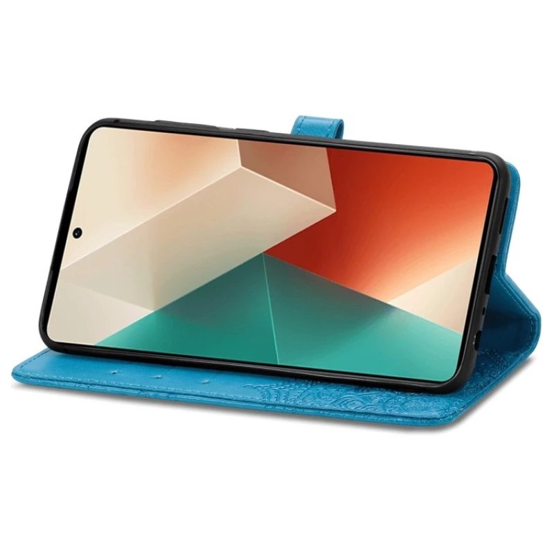 Шкіряний чохол-книжка Art Case з візитницею для Xiaomi Poco M6 4G – Синій. Фото 4 з 6