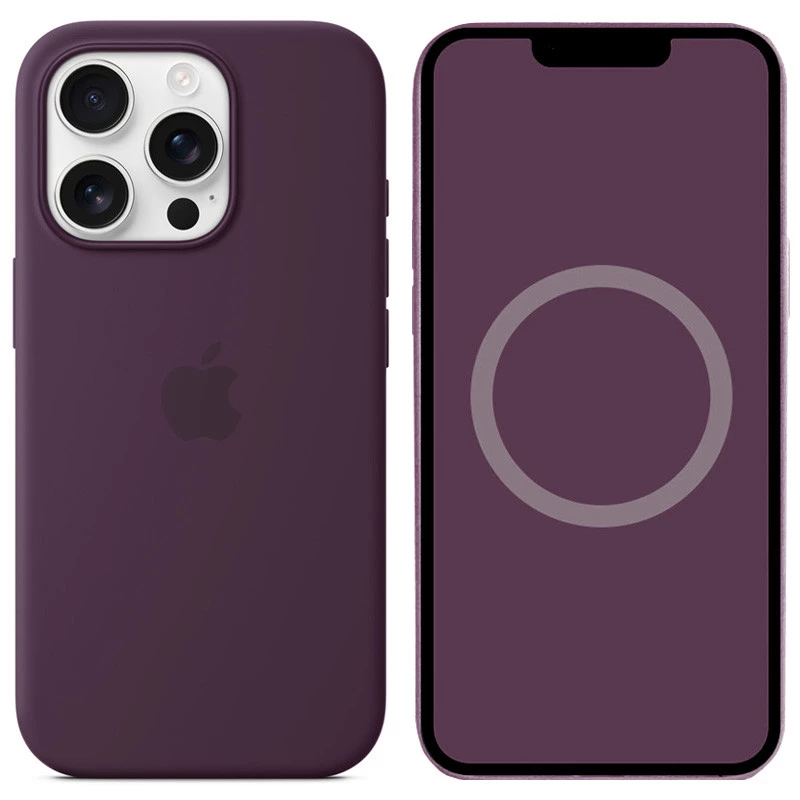 Силіконовий чохол ААА with Magsafe connection для Apple iPhone 16 Pro Max – Plum. Фото 1 з 10