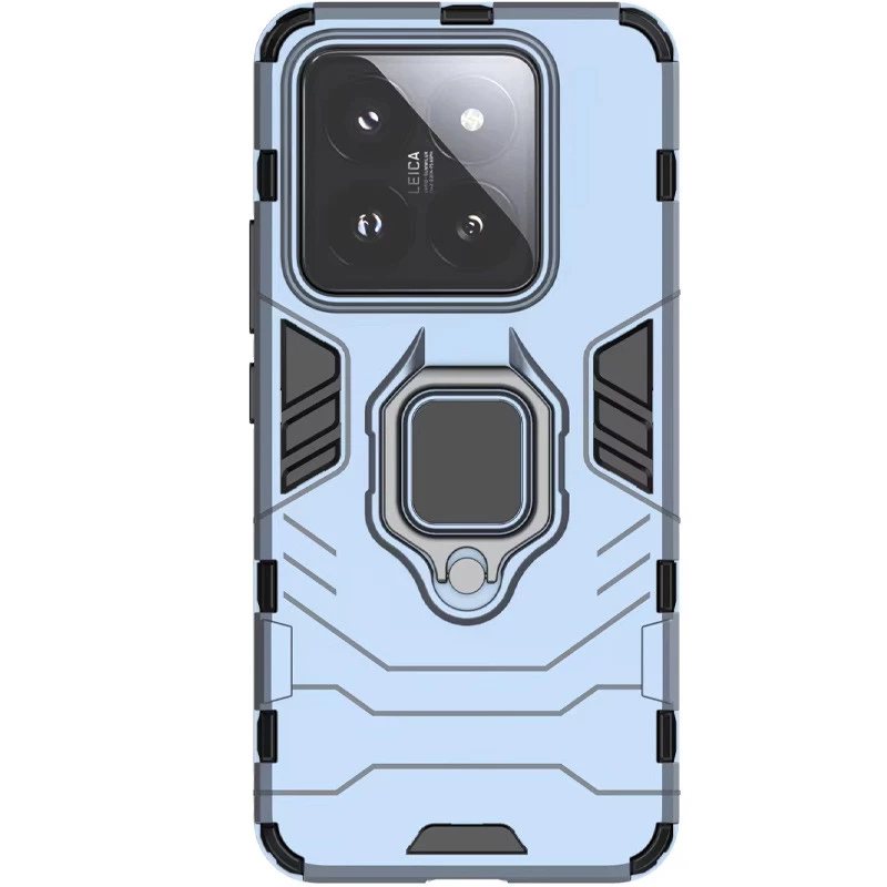Протиударний чохол Transformer з кільцем на Xiaomi 14 Pro – Сірий / Metal slate. Фото 2 з 4