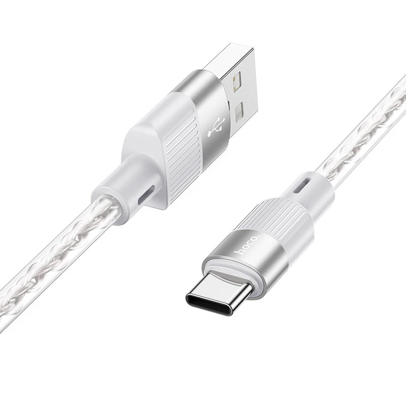 Дата кабель Hoco X99 Crystal Junction USB to Type-C (1.2m) – Gray. Фото 2 из 5