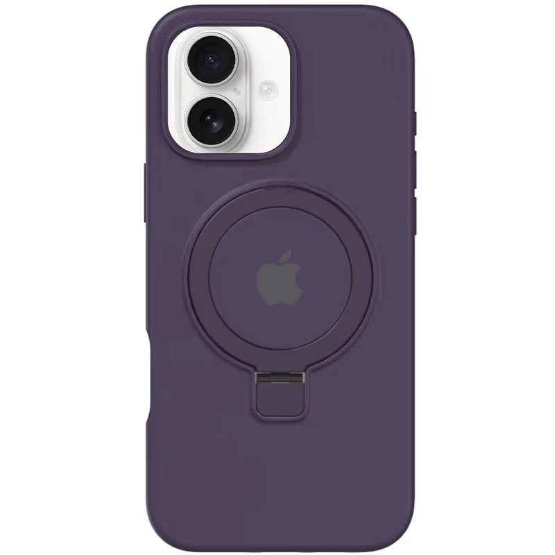 Силіконовий чохол Full Protective з кільцем-тримачем Apple iPhone 16 – Purple. Фото 2 з 5
