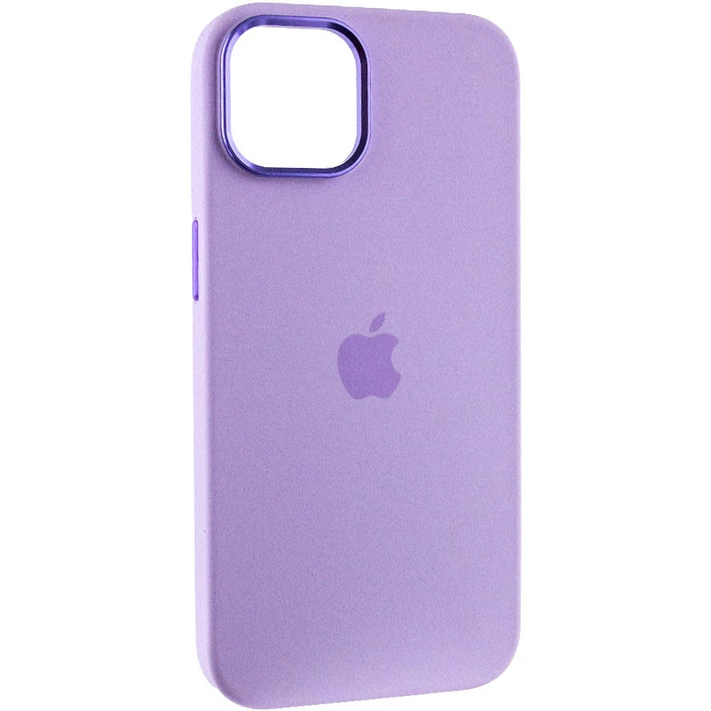 Чехол Silicone Case с металлическими кнопками для Apple iPhone 14 (6.1") – Сиреневый / Lilac. Фото 2 из 9