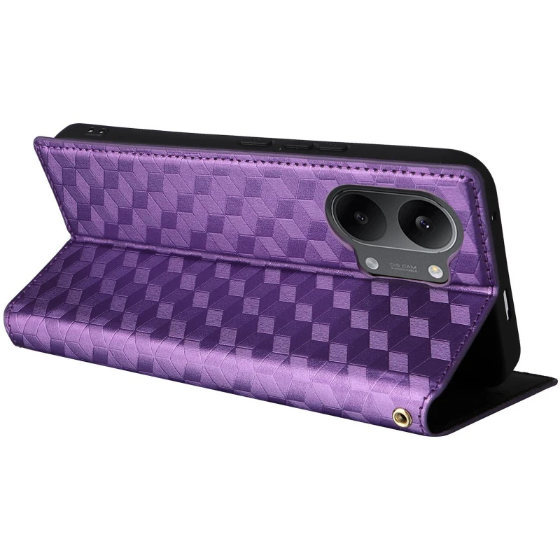 Кожаный чехол-книжка Rhombus Book для Xiaomi Poco X8 Pro Max – Purple. Фото 6 из 7