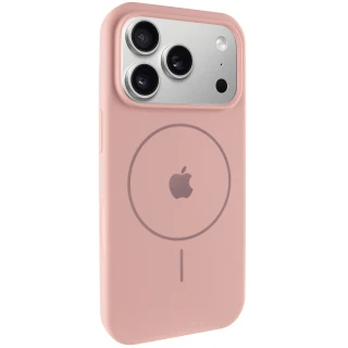 Чехол Silicone Case Full Protective (AA) V2 with MagSafe для Apple iPhone 17 Pro (6.3") — Розовый / Pink Sand