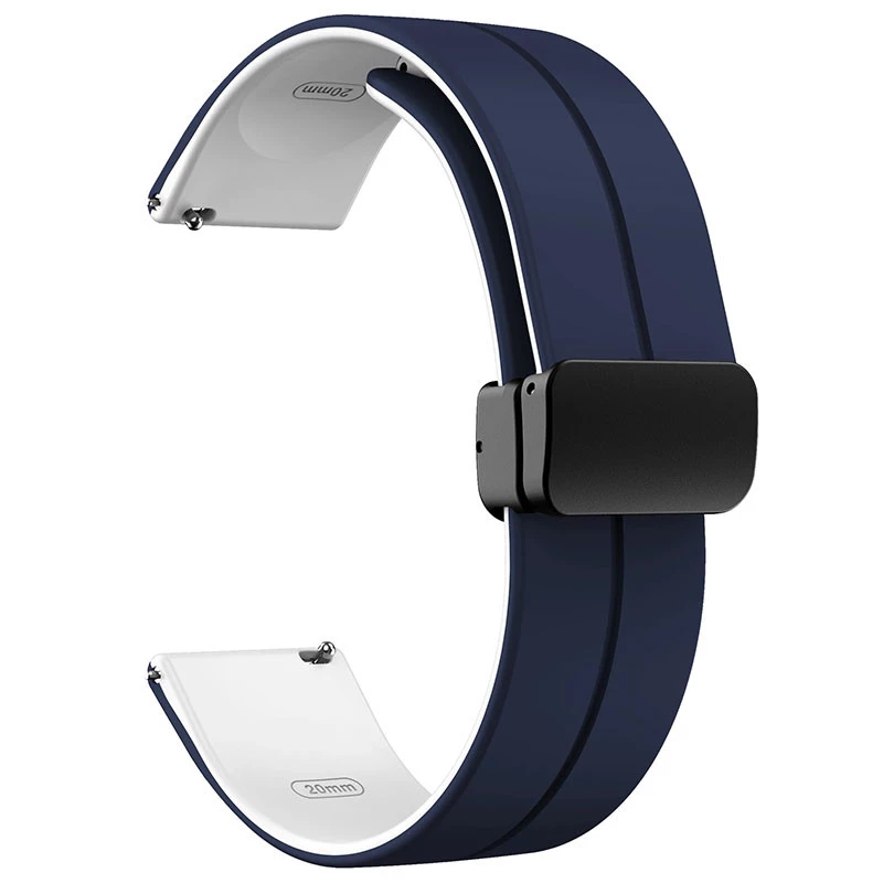 Силіконовий ремінець Classy для Smart Watch 20mm – Blue / White. Фото 2 з 2