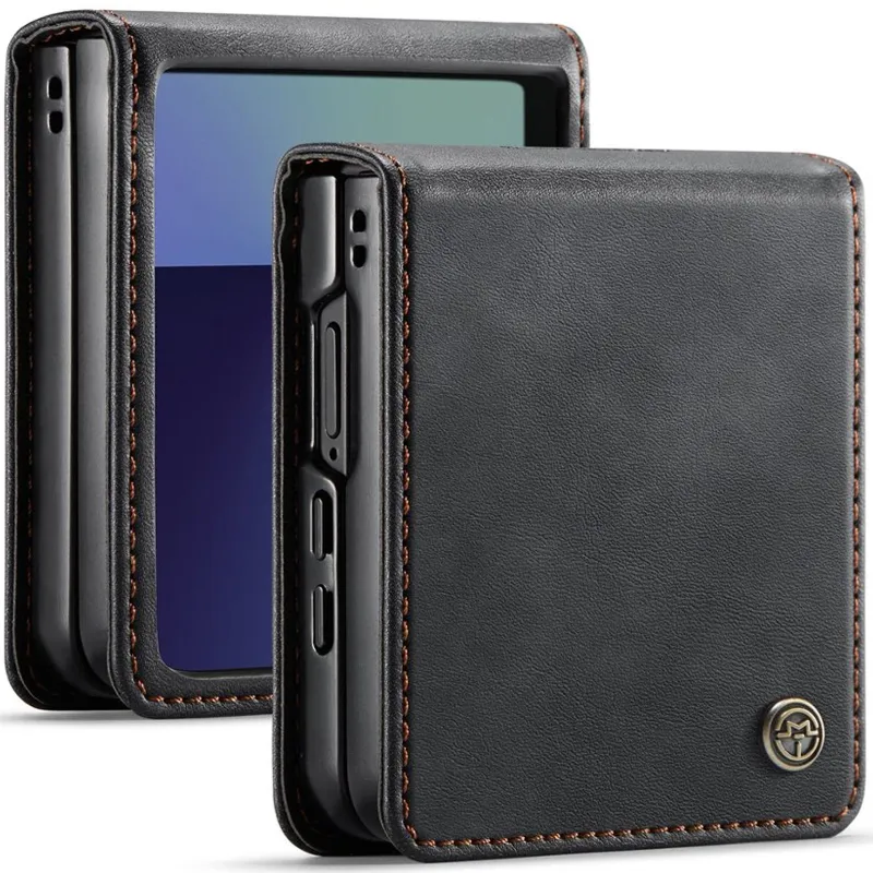 Шкіряний чохол-книжка CaseMe Velvet Matte для Samsung Galaxy Z Flip8 – Black. Фото 2 з 3