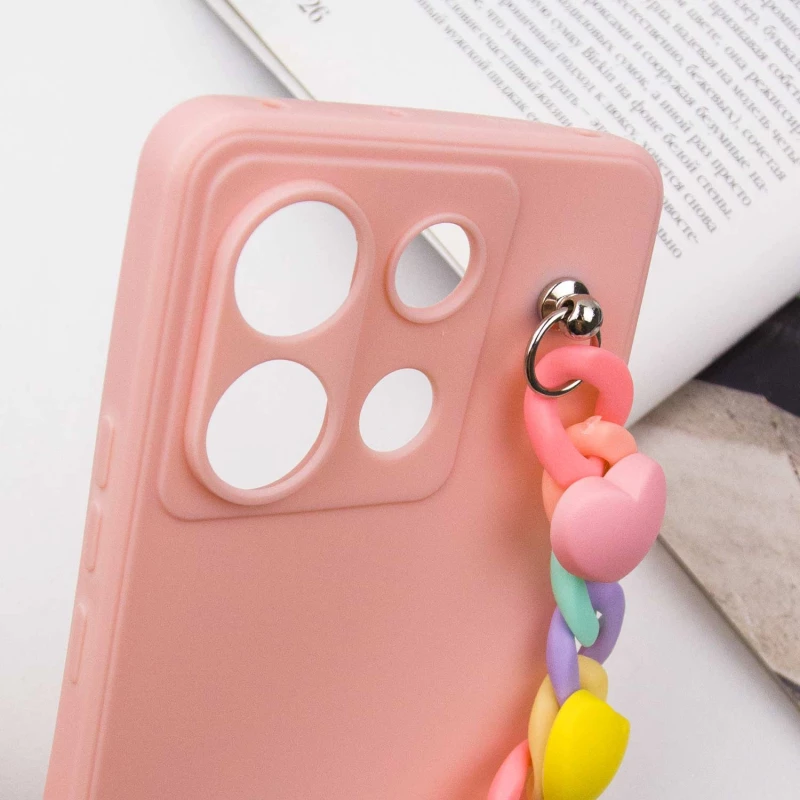 Чехол Heart с цепочкой для Xiaomi Redmi Note 13 Pro 5G – Pink Sand. Фото 9 из 11