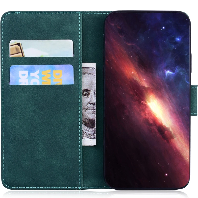 Кожаный чехол-книжка Tiger для Motorola Moto G06 – Green. Фото 3 из 5