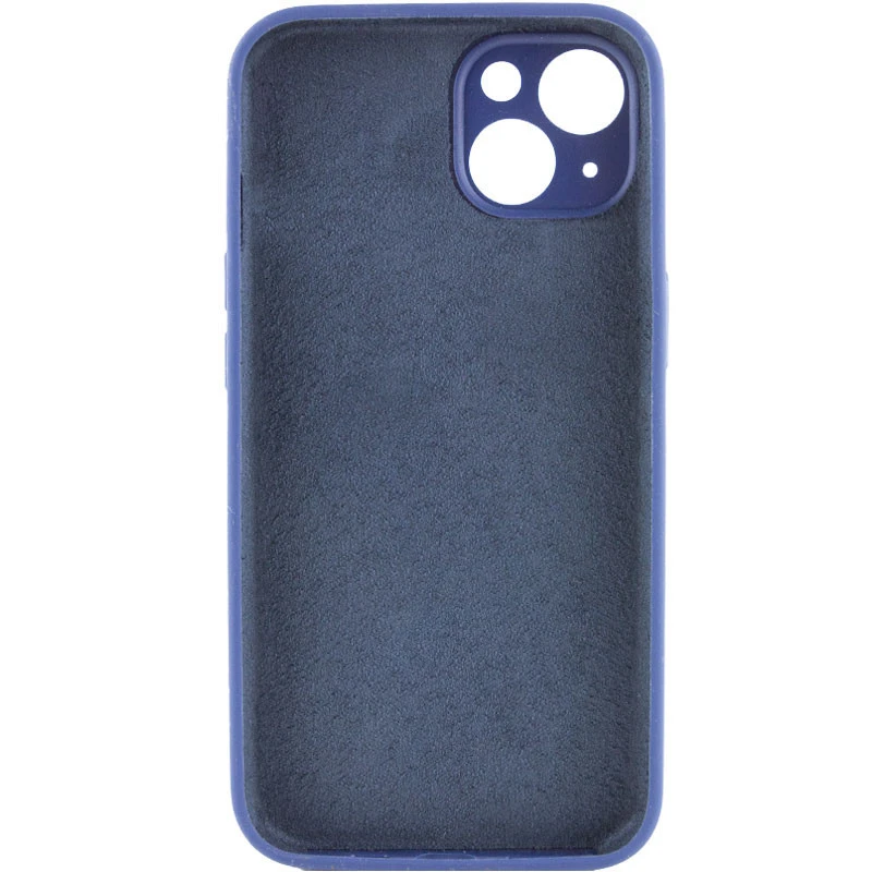 Чехол с защитой камеры Silicone Case для Apple iPhone 15 (6.1") – Синий / Deep navy. Фото 2 из 3