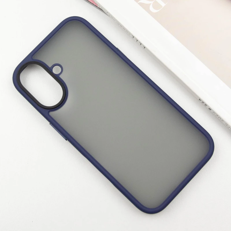 TPU+PC с металлическими кнопками для Apple iPhone 16 – Синий / Navy Blue. Фото 3 из 6