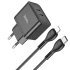 МЗП Hoco N29 PD35W (2Type-C) + Type-C + Lightning – Black. Фото 2 з 5