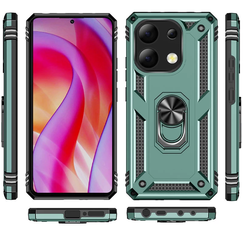 Протиударний чохол Serge Ring з кільцем на Xiaomi Redmi Note 13 Pro 4G – Зелений. Фото 2 з 6