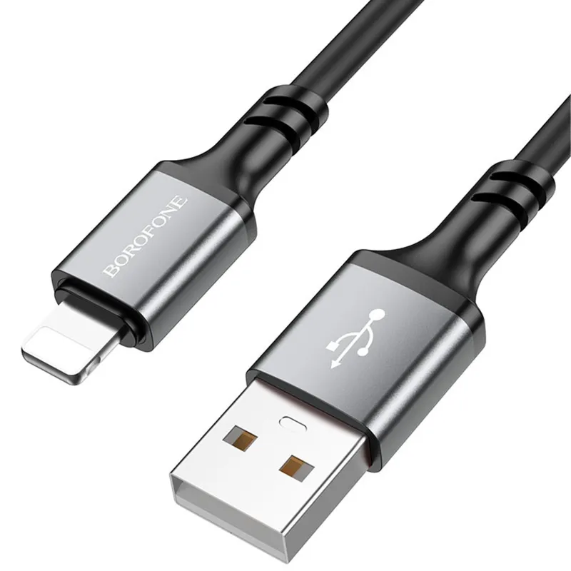 Дата кабель Borofone BX83 Famous USB to Lightning 2.4A (1m) – Black. Фото 2 з 4