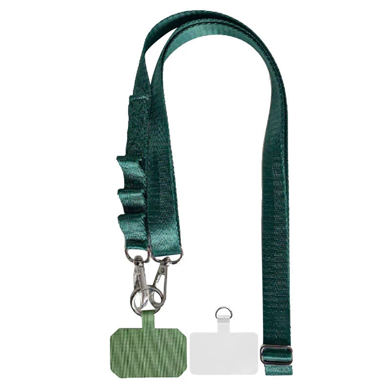 Шнурок широкий с двумя креплениями (2см) 140см – Dark Green. Фото 1 из 2