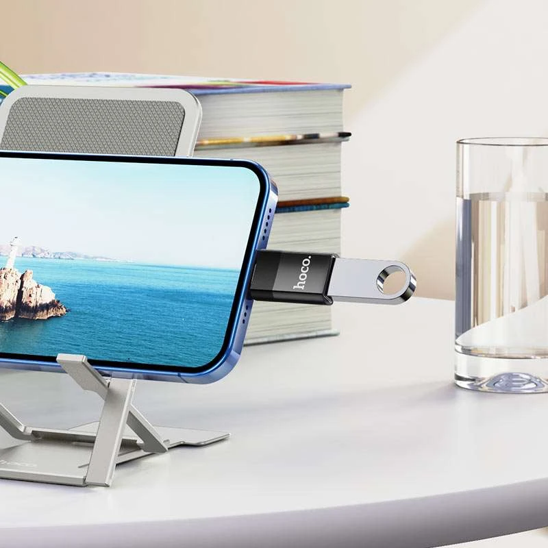 Перехідник Hoco UA17 Lightning Male to USB Female USB2.0 – Чорний. Фото 5 з 7